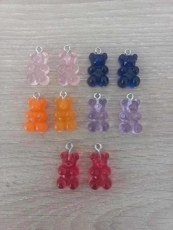 Lot De Pendentifs "Ourson" En Résine